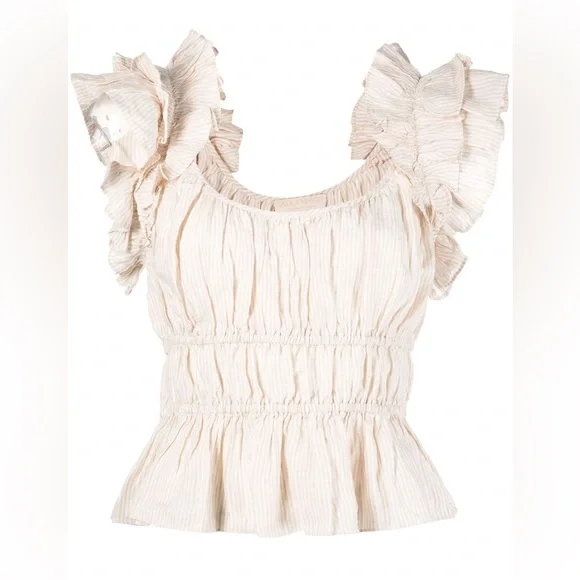 ULLA JOHNSON PALOMA TOP - SAND SZ 8 285$ - Picture 3 of 10